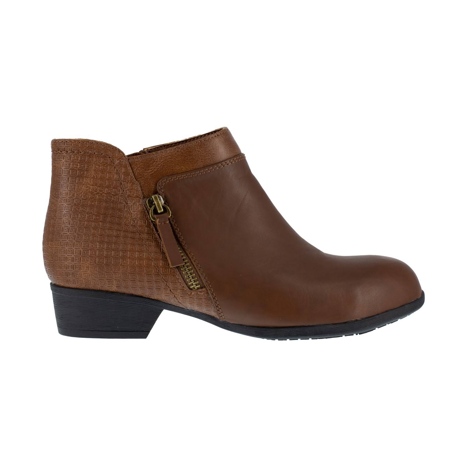 Rockport Works Carly Alloy Toe Work Bootie 7.5 Women's Brown Shoe