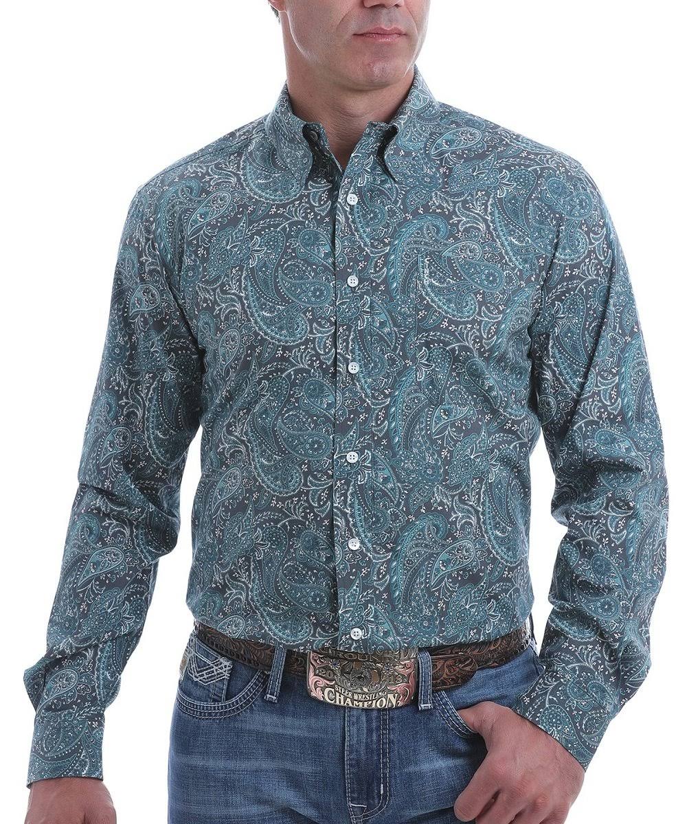 Cinch Men's Paisley Print Modern Fit Western Shirt