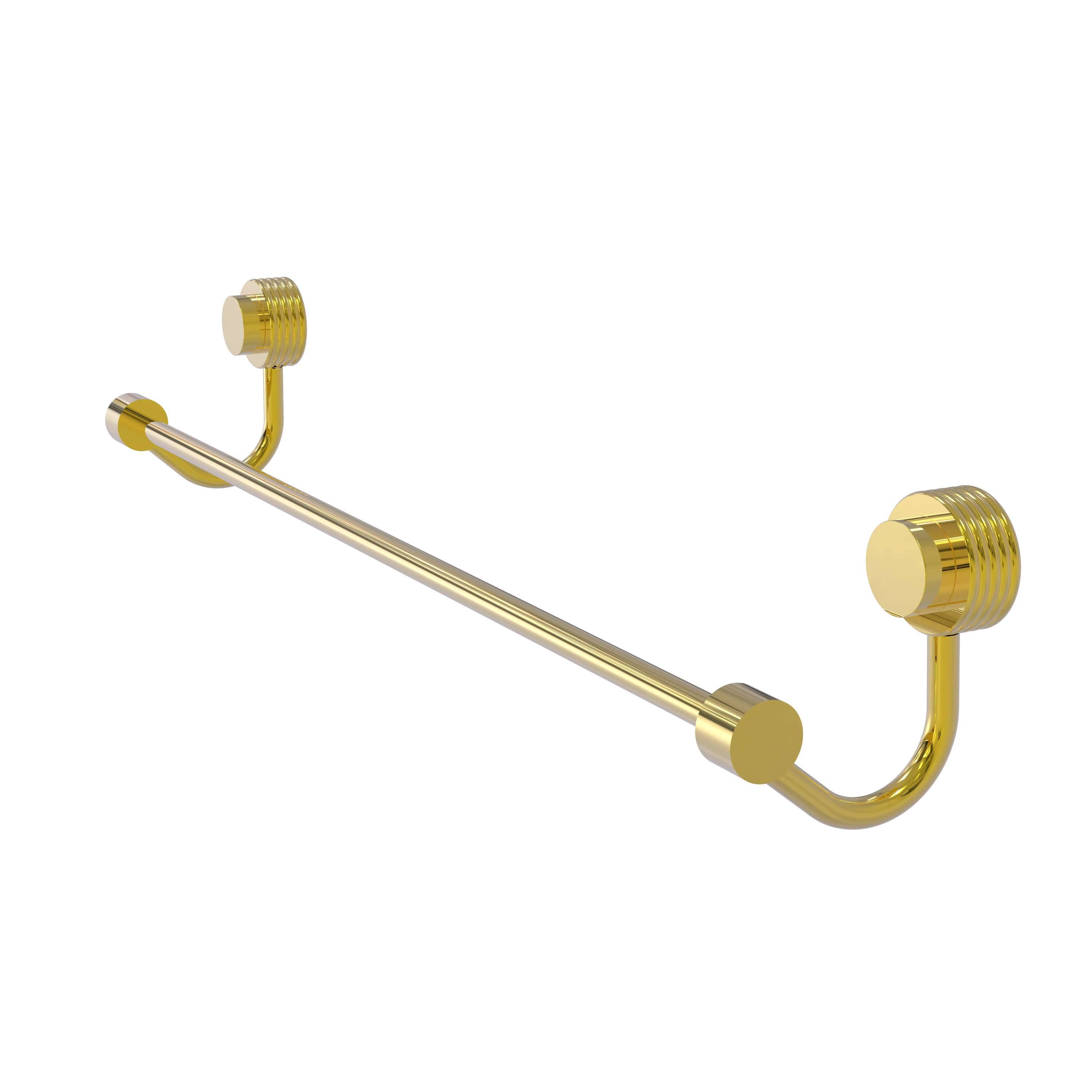 Allied Brass 421G-36-PB 36 in. Venus Collection Towel Bar with Groovy Accent Polished Brass