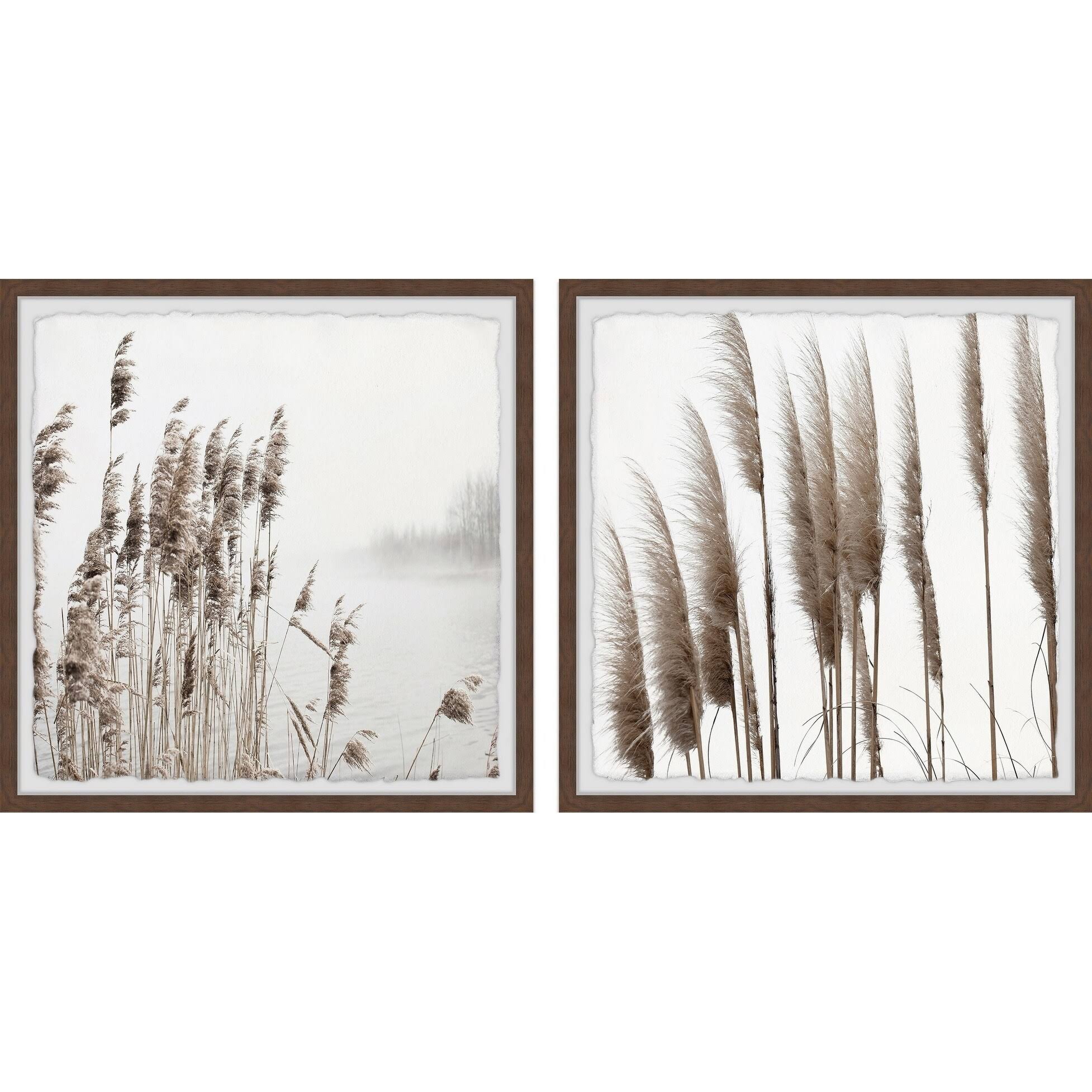 Feathery Blooms Diptych - 2pcs of 24x24