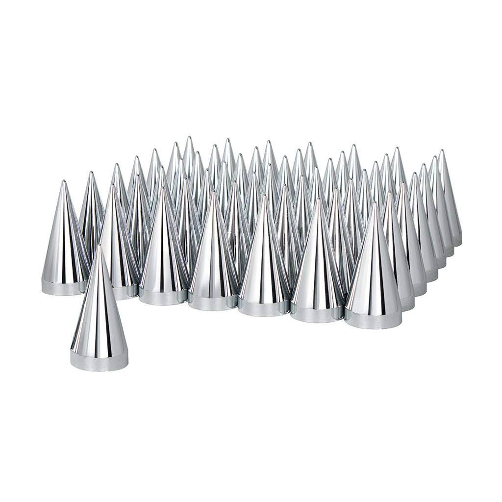 33mm x 4 1/2x22 Chrome Plastic x Spike Nut Cover - Thread-On (60 Pack)