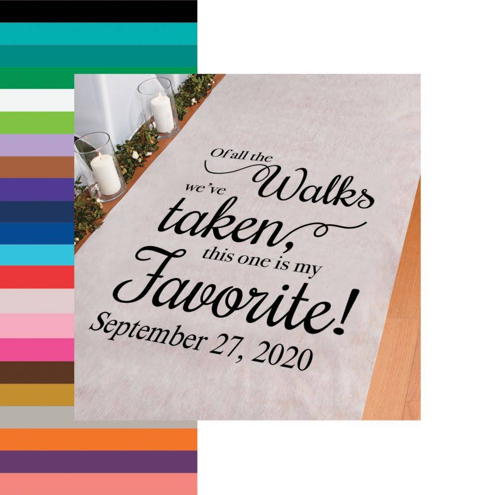 Oriental Trading Company Personalized My Favorite Walk Aisle Runner Black