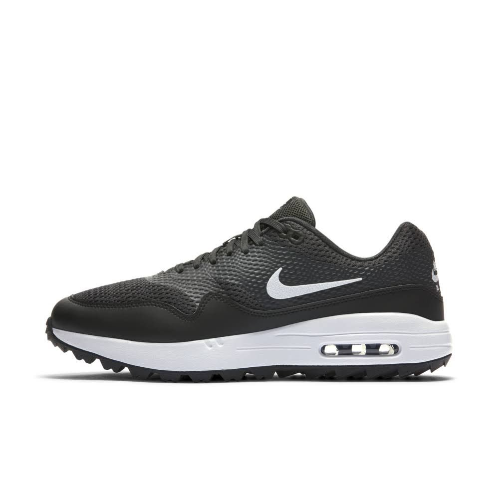 Nike Men's Air Max 1 G Spikeless Golf Shoes Size 7.5, Black/White