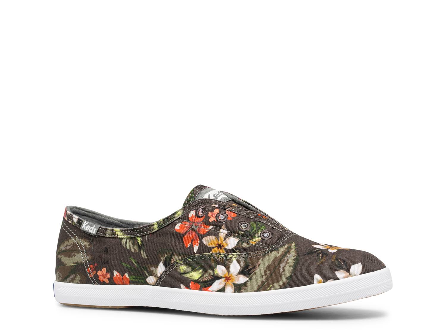 Women's Keds Chillax Slip-On Sneaker - Black/Multicolor Tropical Print - Size 5