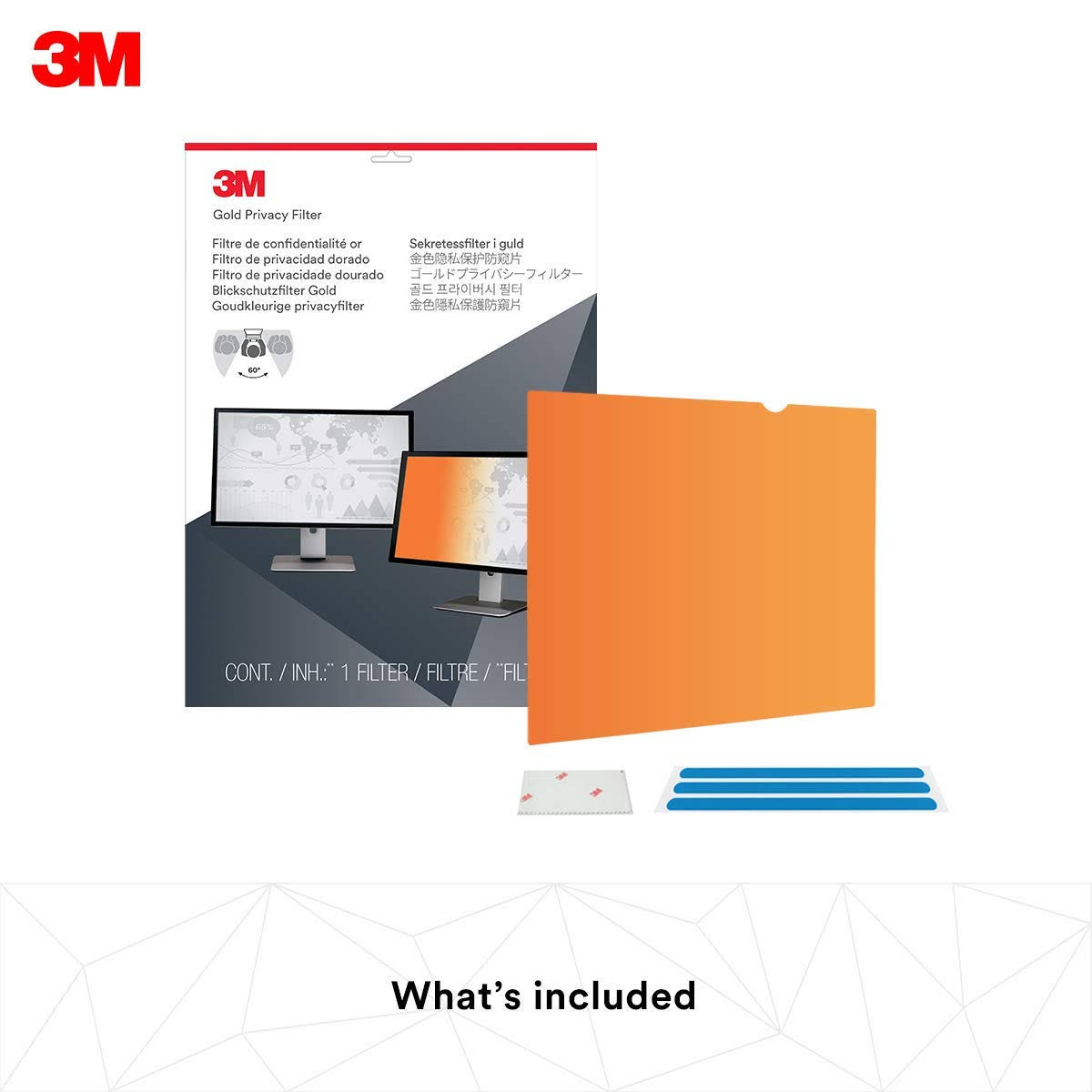 3M GF200W9B Gold Privacy Filter for 20 inch Widescreen Monitor