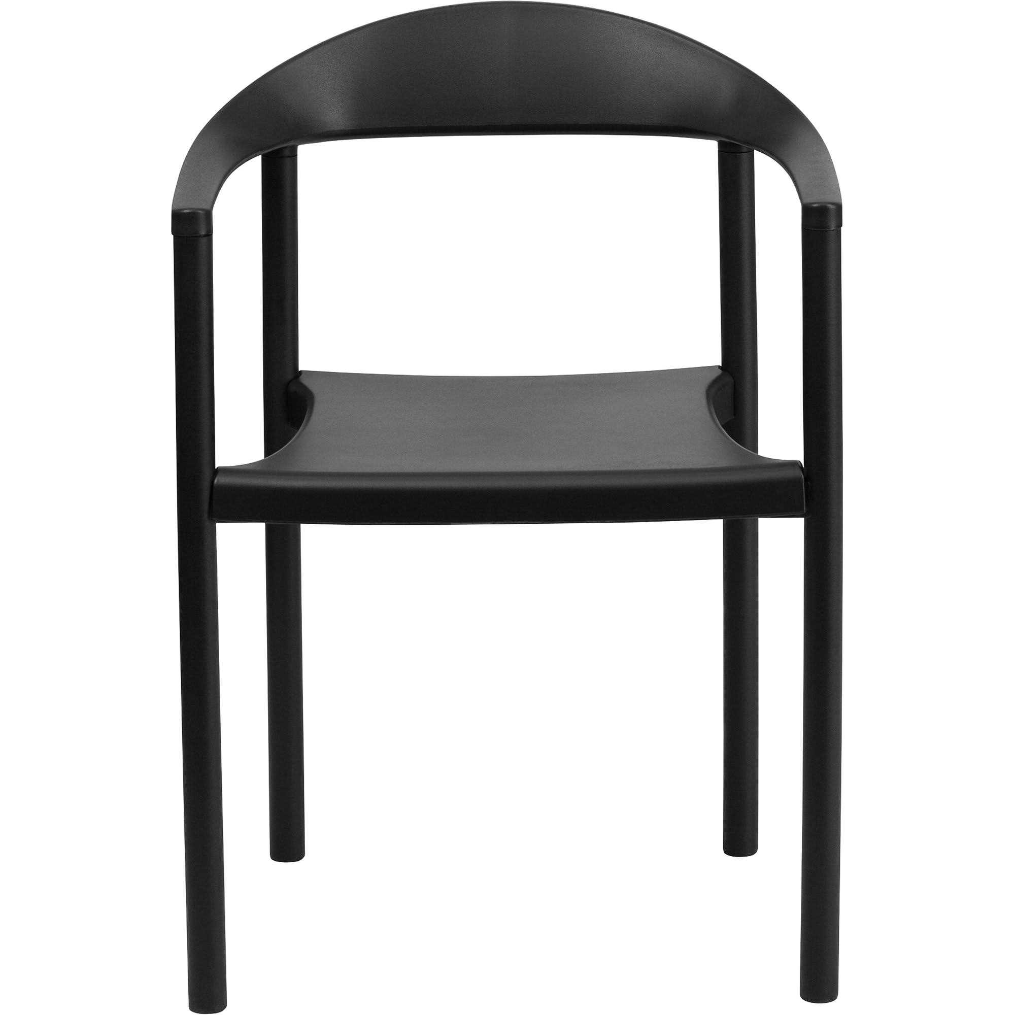 Flash Furniture Cafe Stack Chair: Hercules Series, Black, Plastic, 1000 lb Capacity
