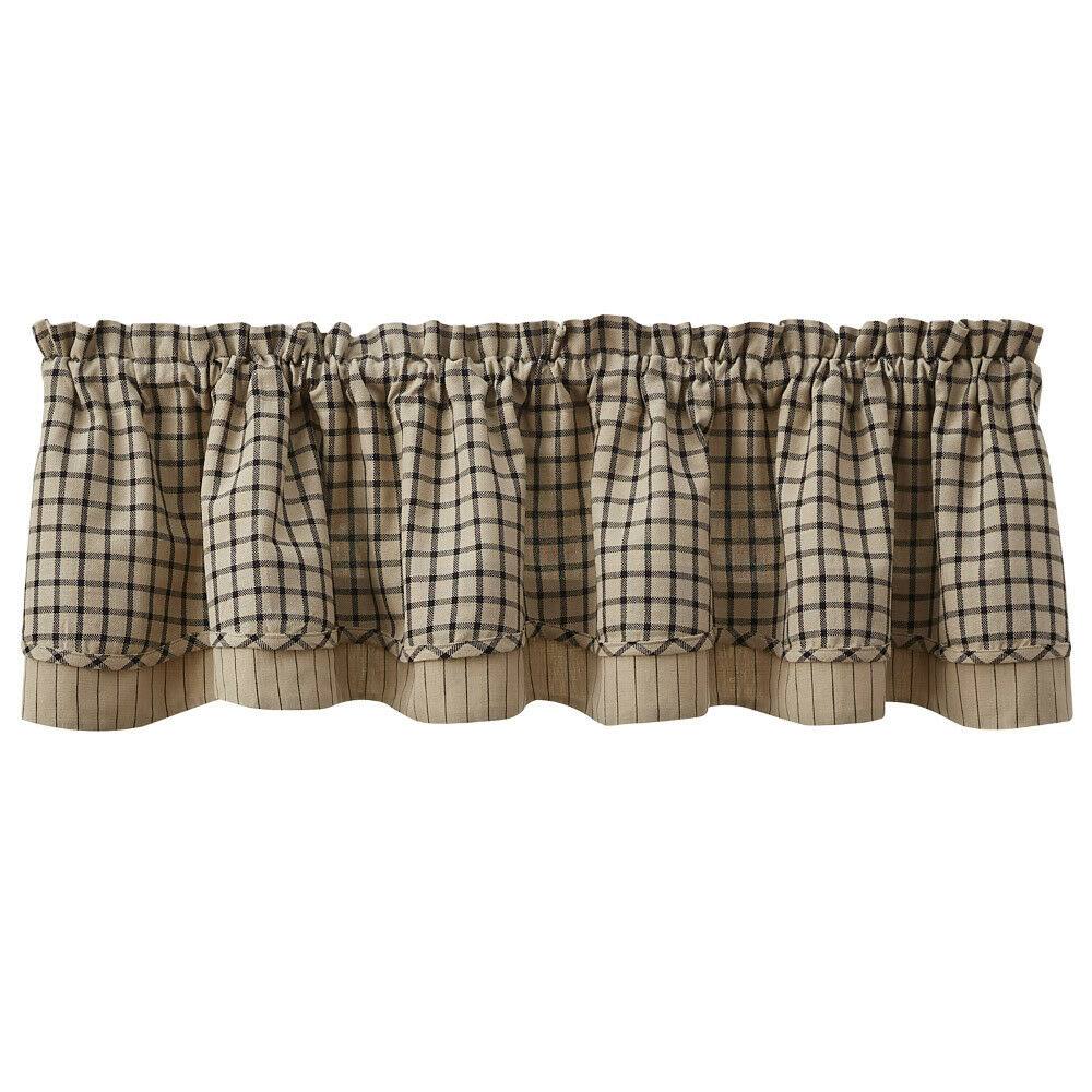 Park Designs Stoneboro Black Lined Layered Valance