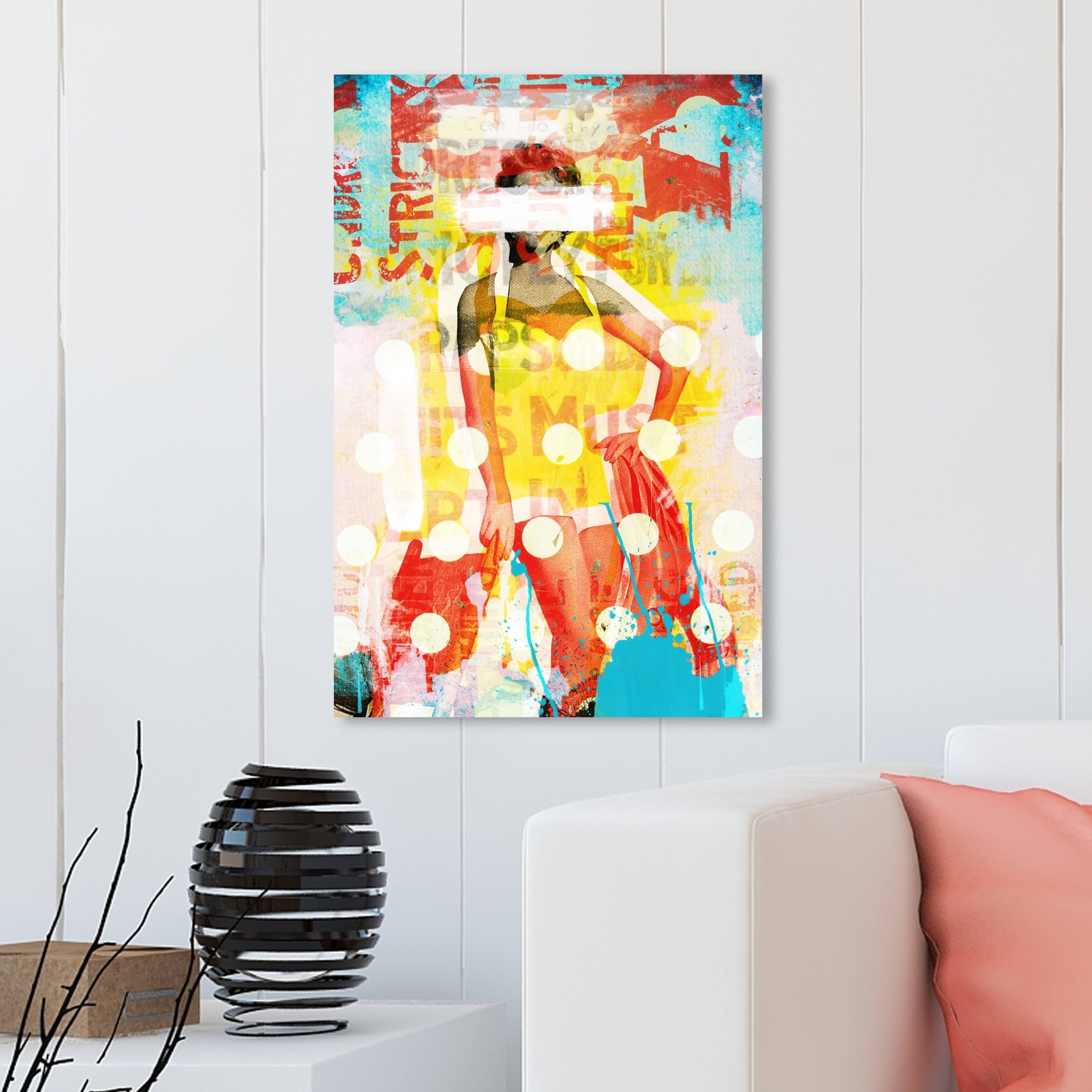 Oliver Gal &Beach Beauty Vertical& Advertising Wall Art Canvas Print - Yellow, Red (20 x 30)