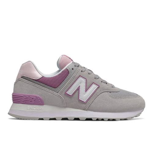New Balance Women's 574 Lifestyle Shoes - Grey/Purple (Size 7)