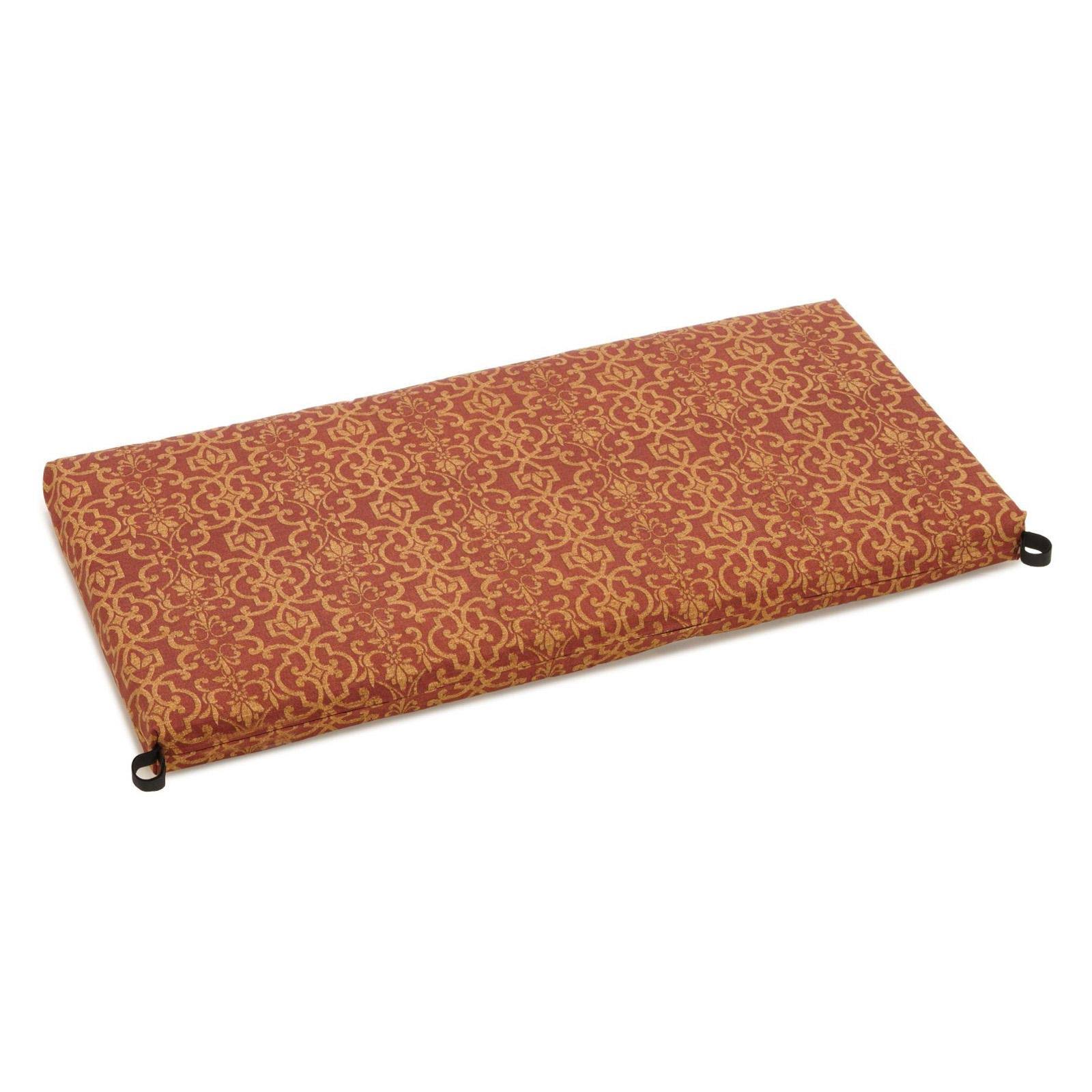 Blazing Needles Patterned Outdoor Spun Polyester Loveseat CUSHION, 40x22 Wide, Vanya Paprika
