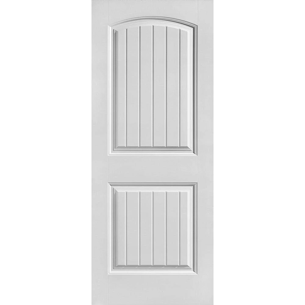 Masonite 32 in. x 80 in. Solidoor Cheyenne Smooth 2-Panel Camber Top Plank Solid Core Primed Composite Interior Door Slab, Prime