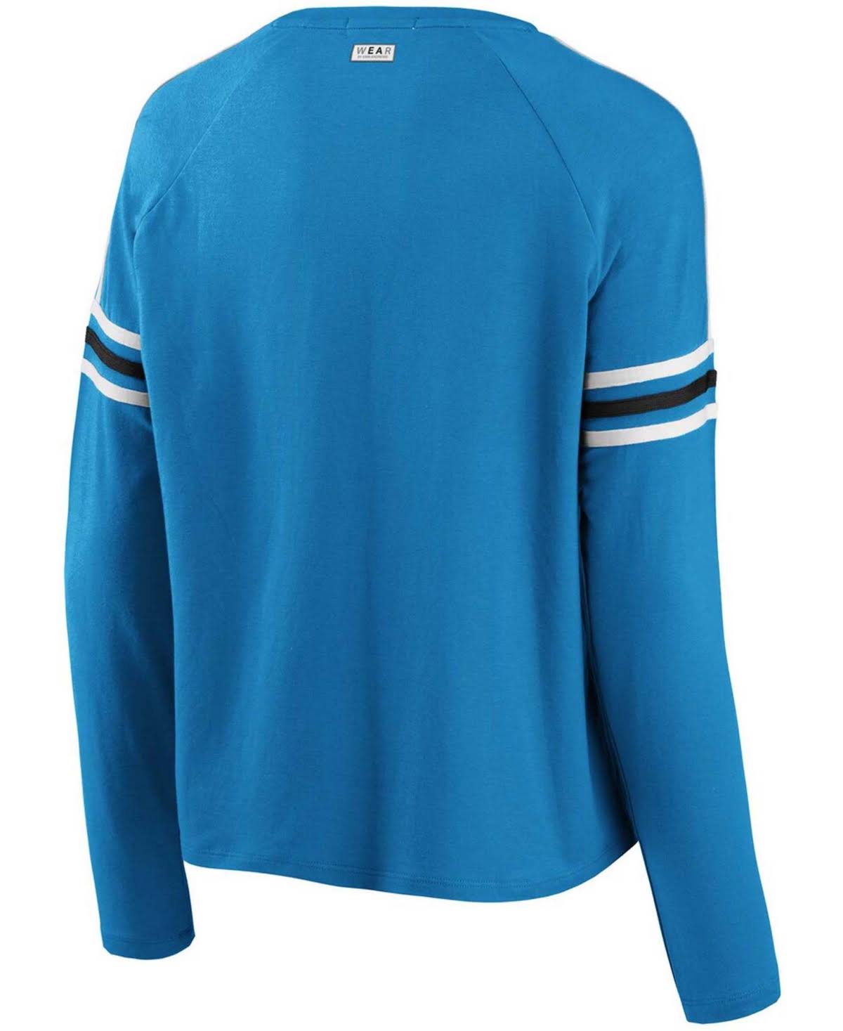 Carolina Panthers Wear by Erin Andrews Women's Contrast Stripe Long Sleeve T-Shirt - Blue Size: Large