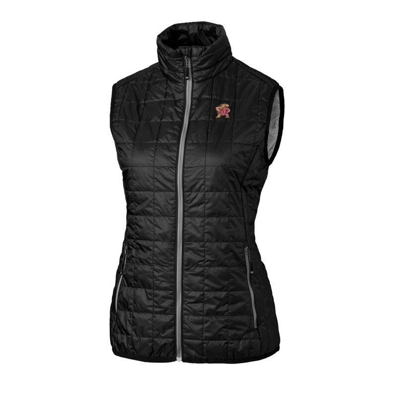 Cutter u0026 Buck Maryland Terrapins Women's Black Rainier Full-Zip Puffer Vest Size: Medium