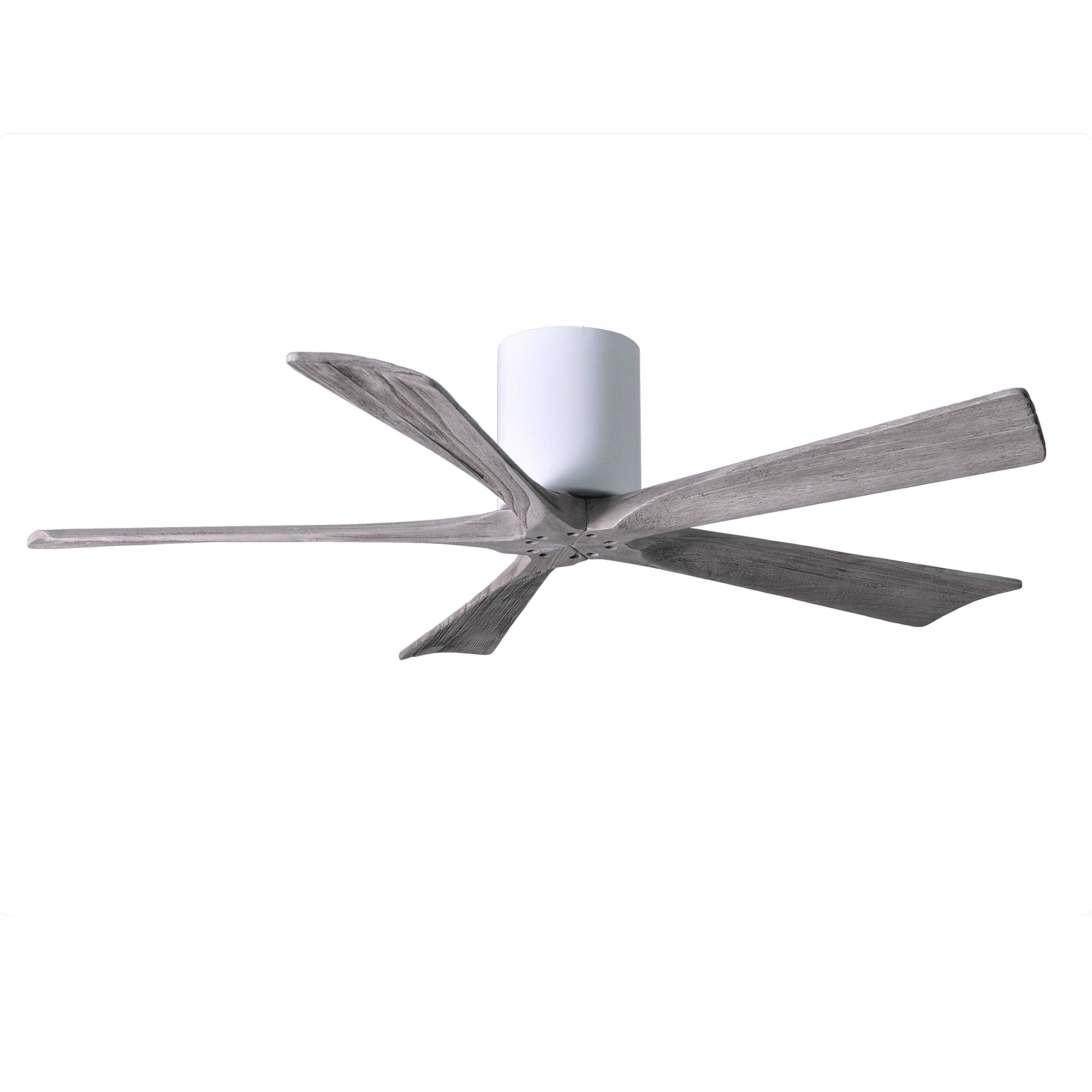 Matthews Fan Company Irene 52 inch Paddle Ceiling Fan in Gloss White 5 Barnwood Tone Blade - IR5H-WH-BW-52
