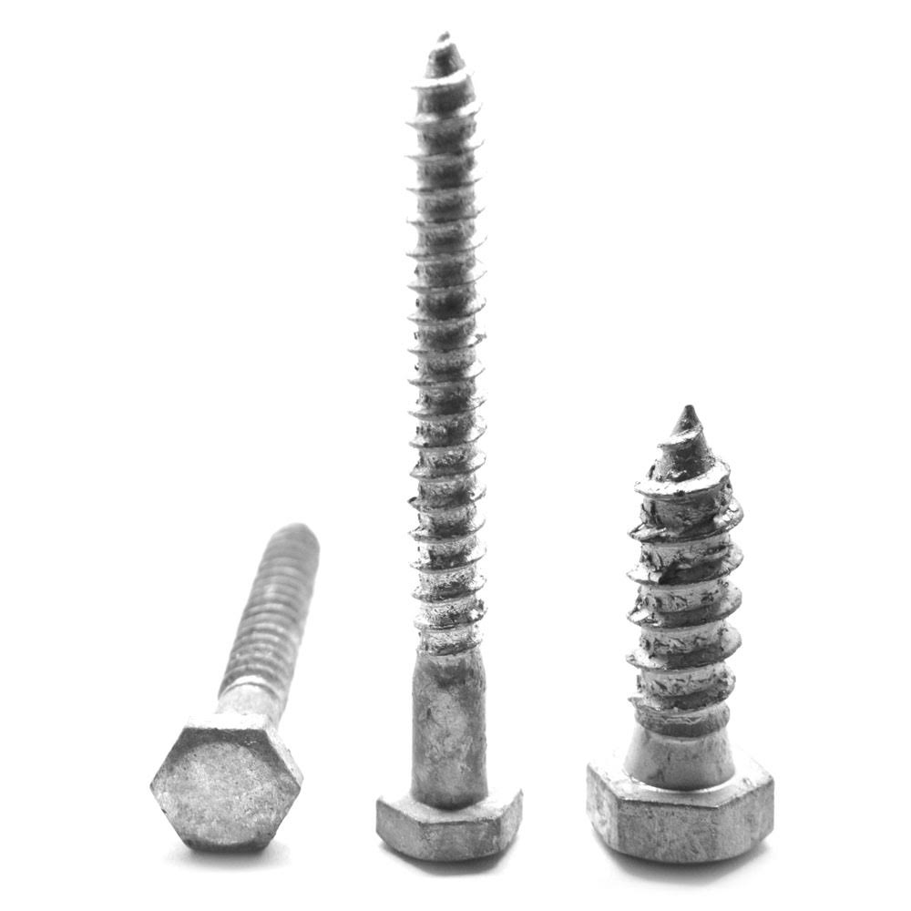 5/8x22-5 x 2 1/2x22 Hex Lag Screw Low Carbon Steel Hot Dip Galvanized Pk 25