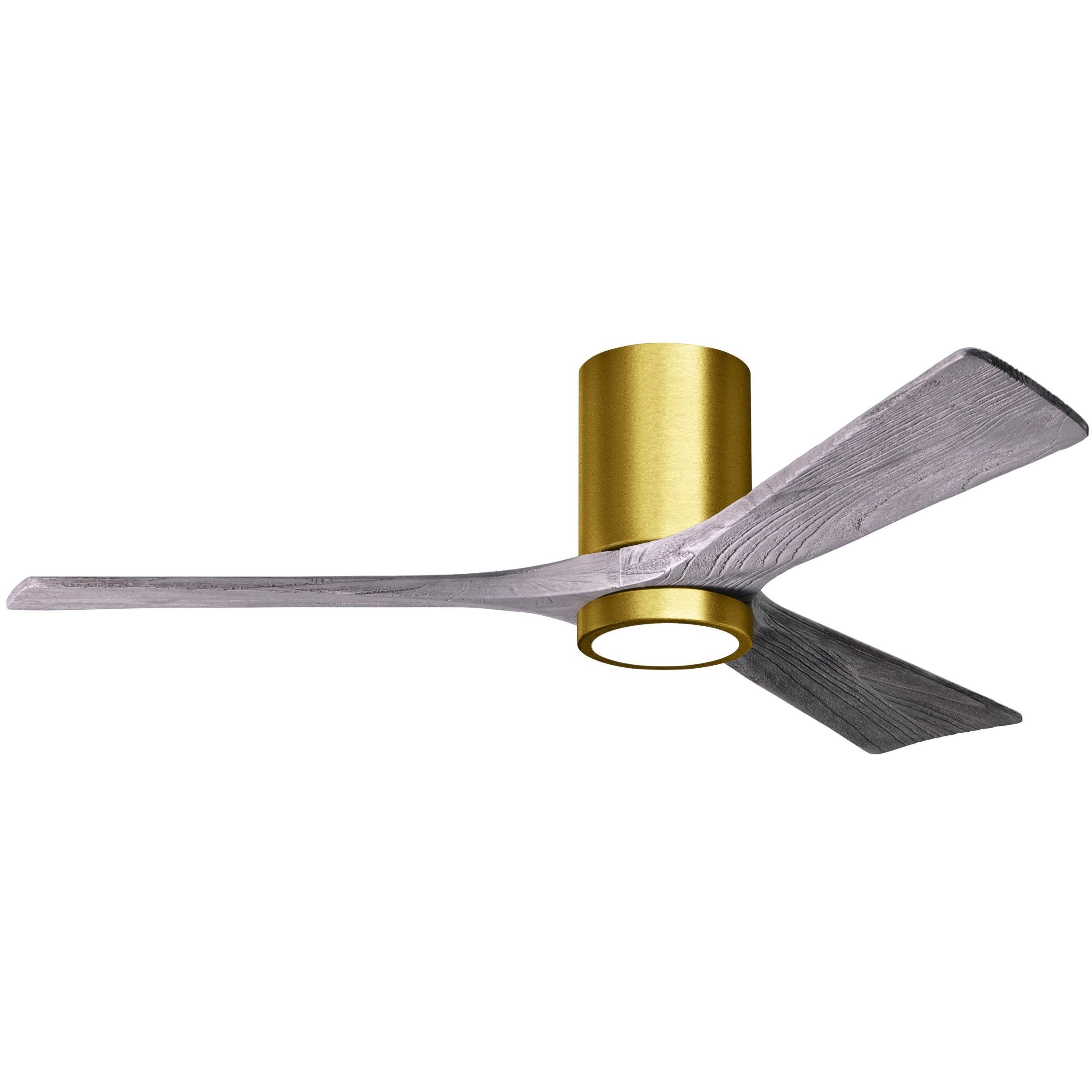 Irene Hugger Ceiling Fan with Light by Matthews Fan Company, Brushed Brass, IR3HLK-BRBR-BW-52