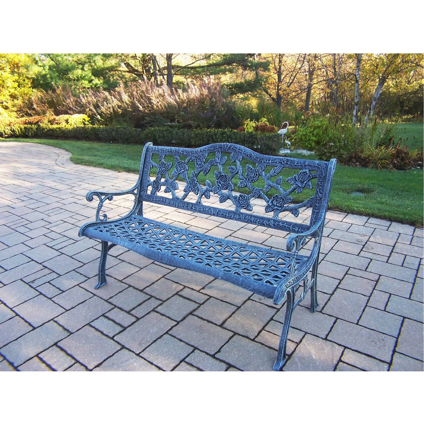 Oakland Living English Rose Bench-Antique Bronze