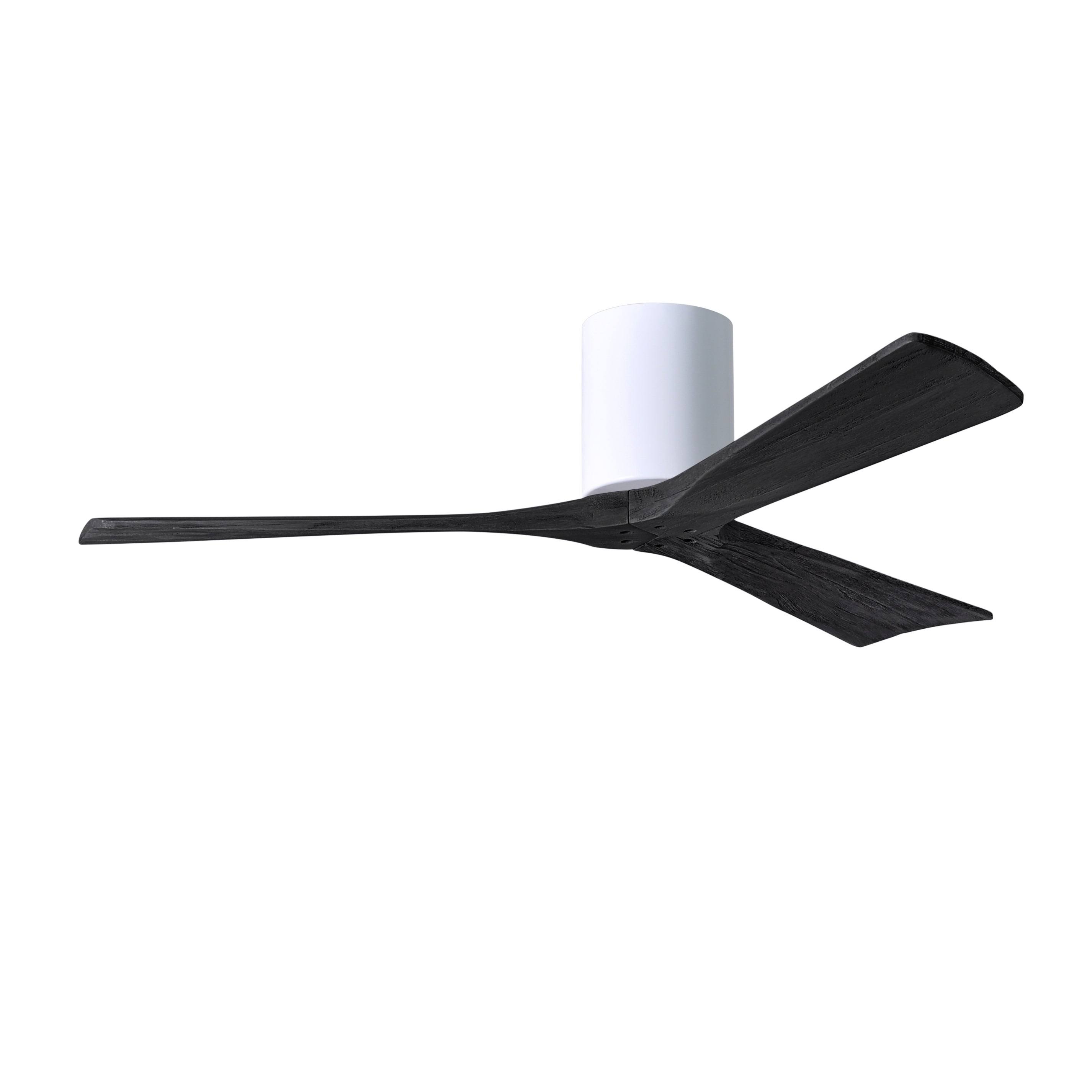 Irene Hugger Ceiling Fan by Matthews Fan Company, Gloss White, IR3H-WH-BK-52