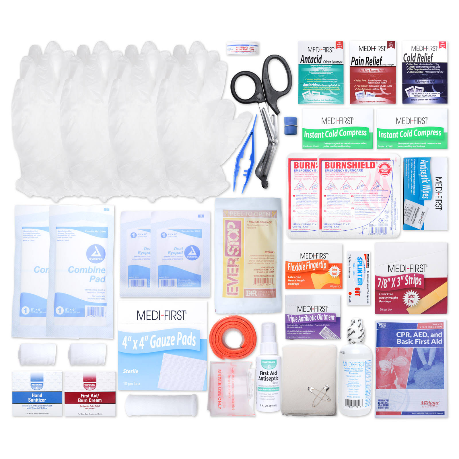 First Aid Kit Refill for 2 Shelf Kit with Meds