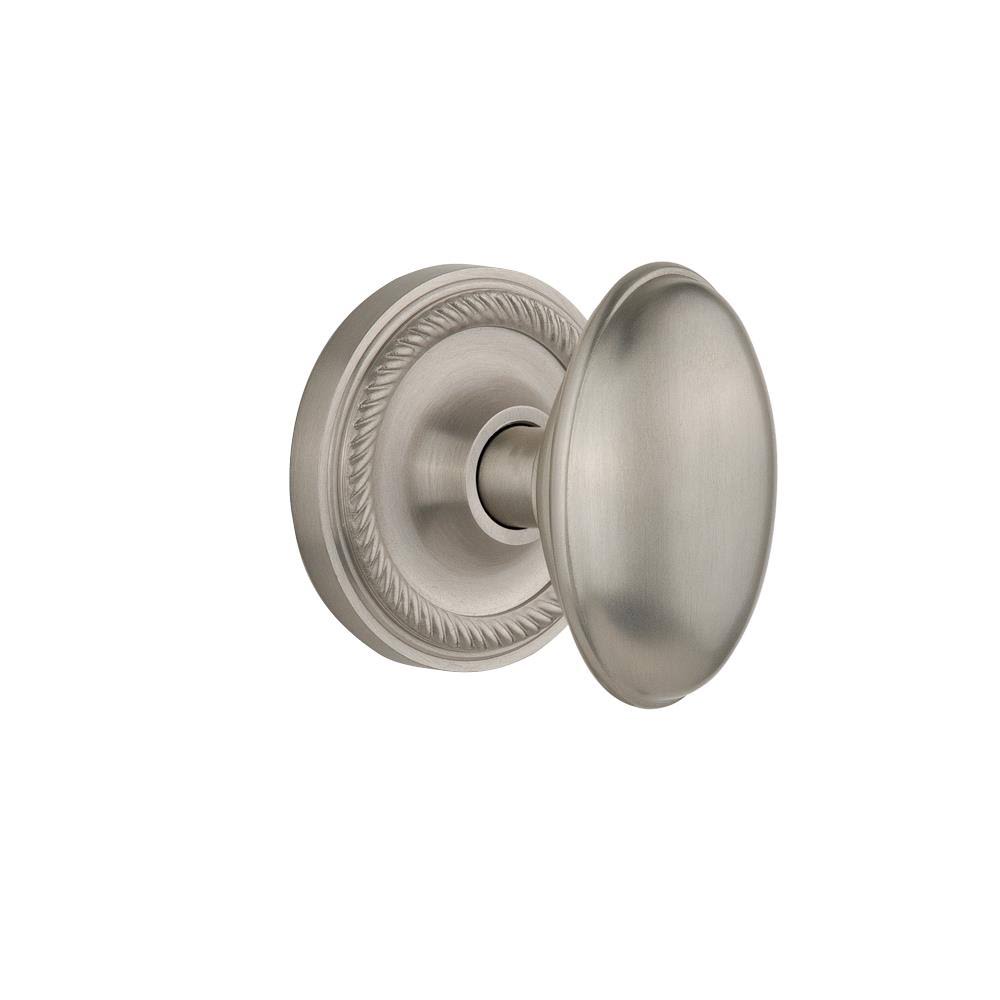 Nostalgic Warehouse Rope Rosette Passage Homestead Knob-Satin Nickel