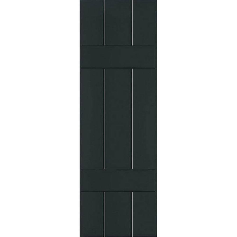 Ekena Millwork 2-Pack 12-in W x 60-in H Black Forest Green Board and Batten Wood Western Red Cedar Exterior Shutters | RWB12X060