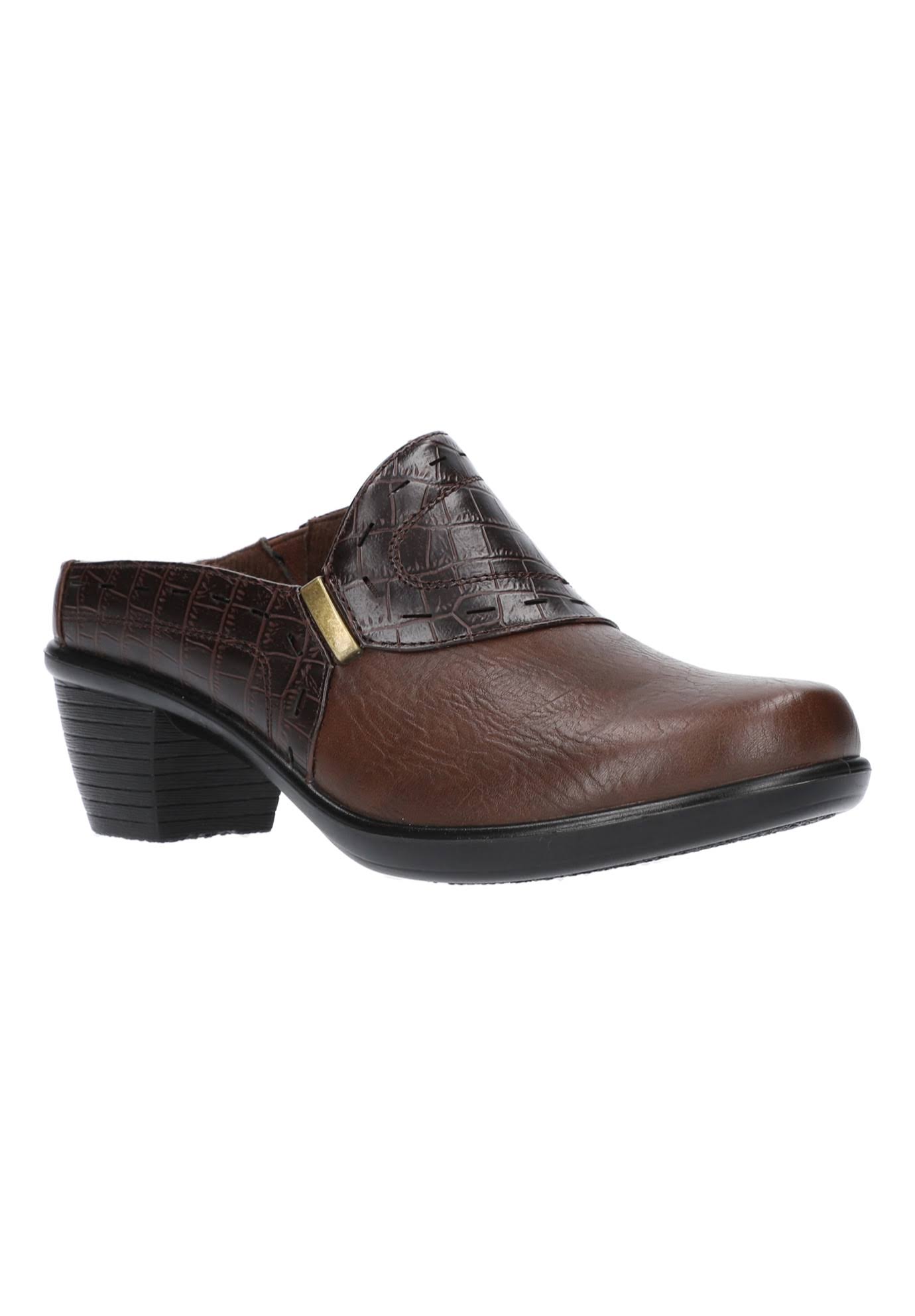 Easy Street Cynthia Comfort Mules - Tan/Brown Croco