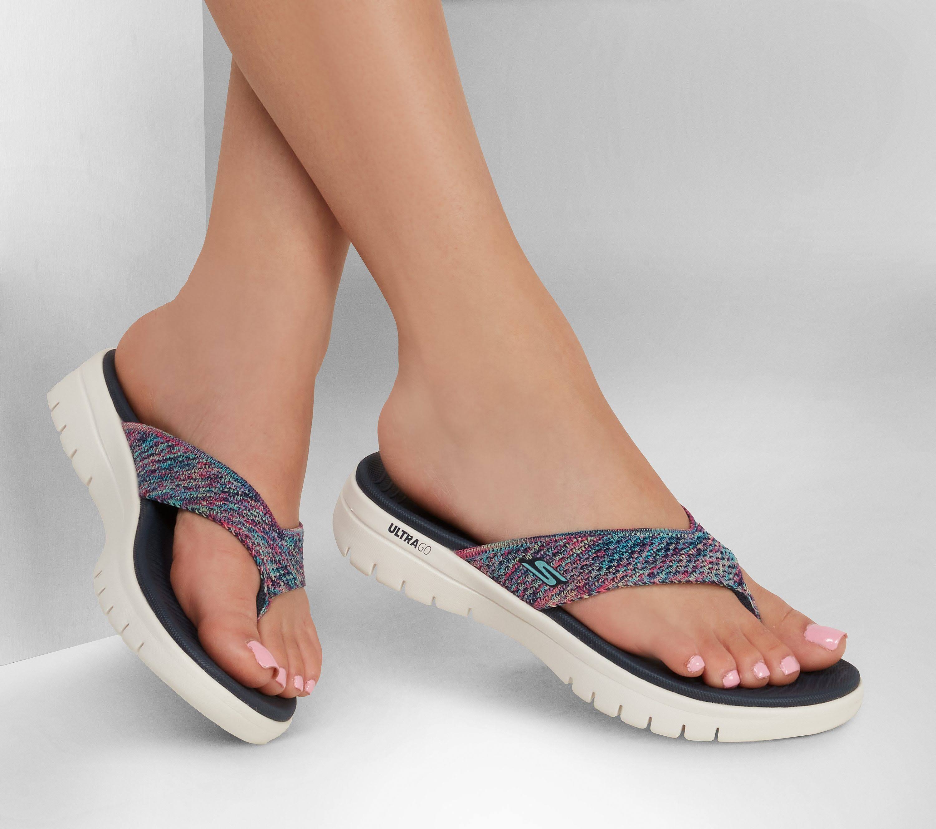 Skechers Women's On-The-Go Flex - Accent Sandals, Navy/Multi, 7.0