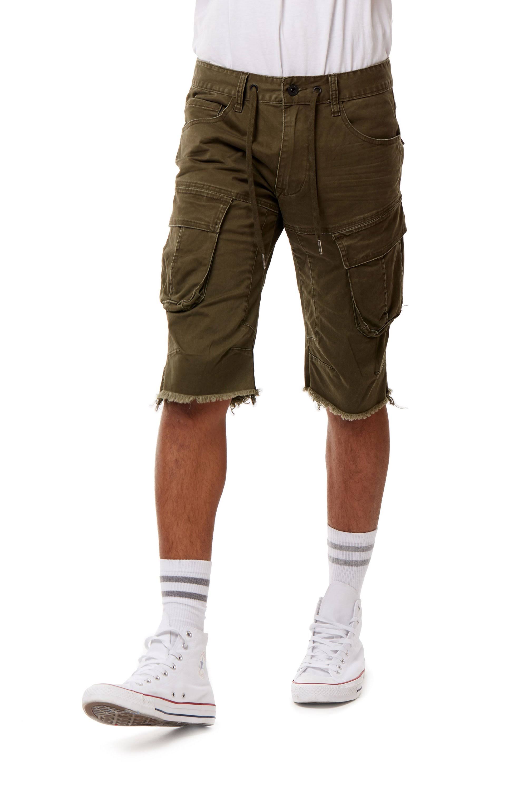 Smoke Rise Men's Twill Cargo Olive Shorts 36/00