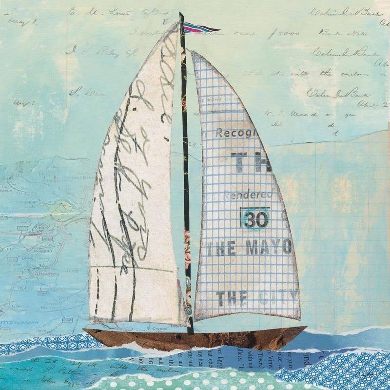 Easy Art Prints Courtney Prahl's 'At The Regatta III Sail Sq' Premium Canvas Art - 30 x 30 - Stretched Canvas