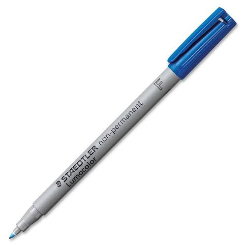 Staedtler Lumocolor Non-Permanent Universal Pen, Fine Blue, Box of 10 ea. 316-3