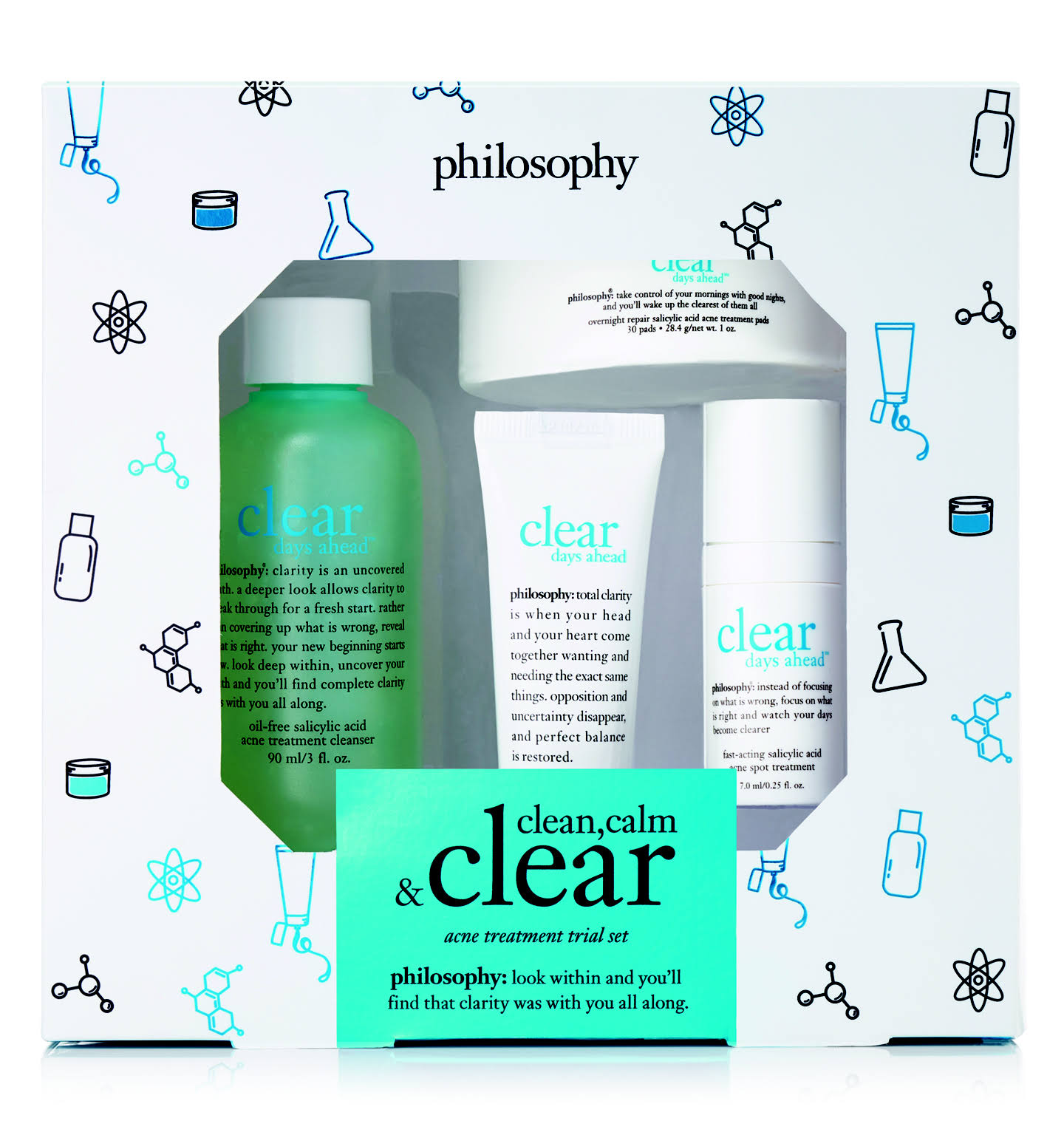 Philosophy Clear, Calm, Acne Treatment Set, Clear Days Ahead