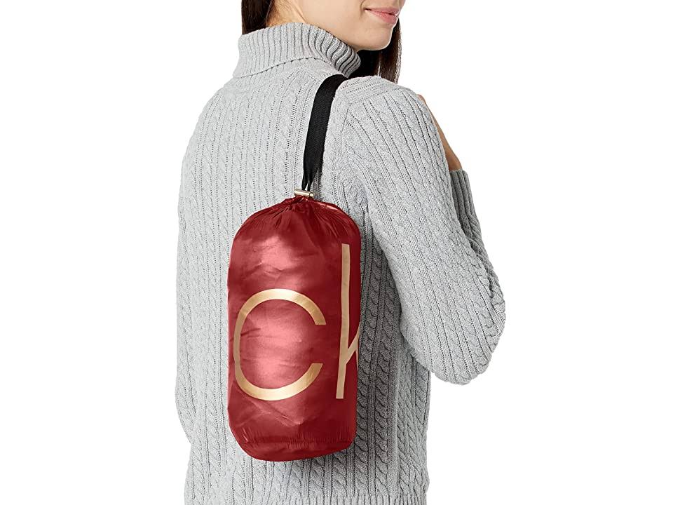 Calvin Klein Chevron Quilted Packable Down Jacket Women's Jacket Pearlized Crimson : SM