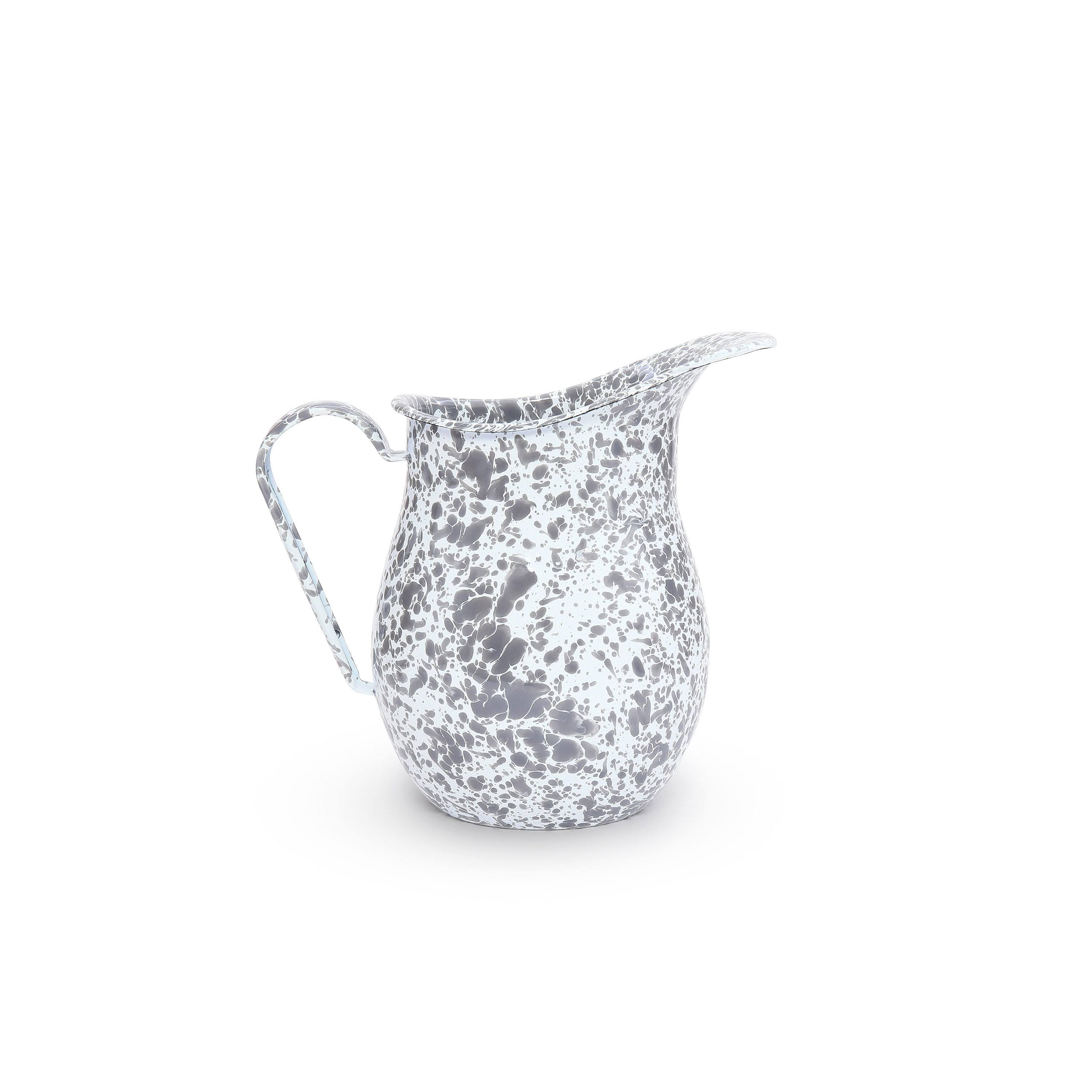 Crow Canyon Home Marble Enamelware Pitcher - Grey u0026 White Marble