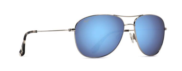 Maui Jim Cliff House Sunglasses - Silver/Blue Hawaii