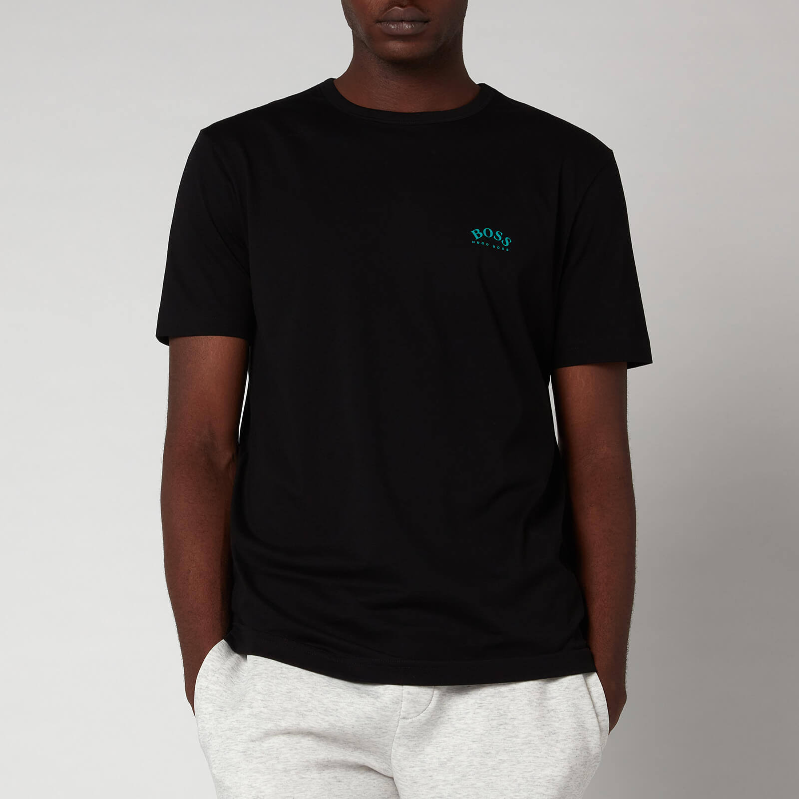 Boss Athleisure Men's Curved Logo T-Shirt - Charcoal - M