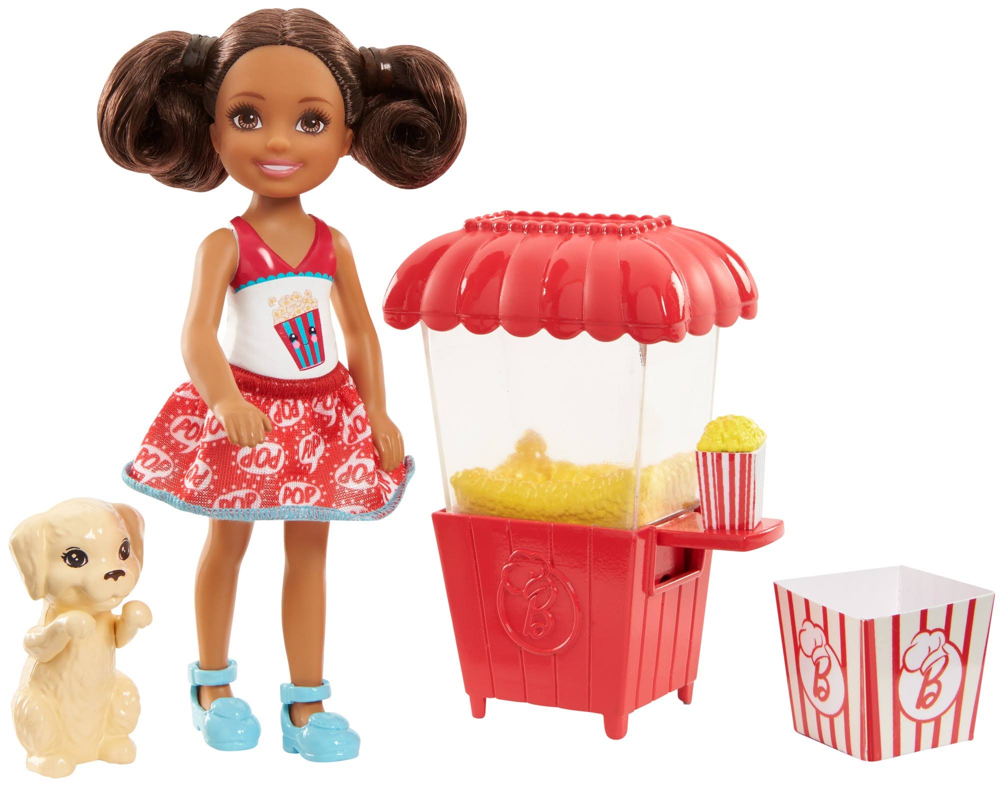 Barbie Sisters Chelsea Doll and Popcorn Stand, Brunette