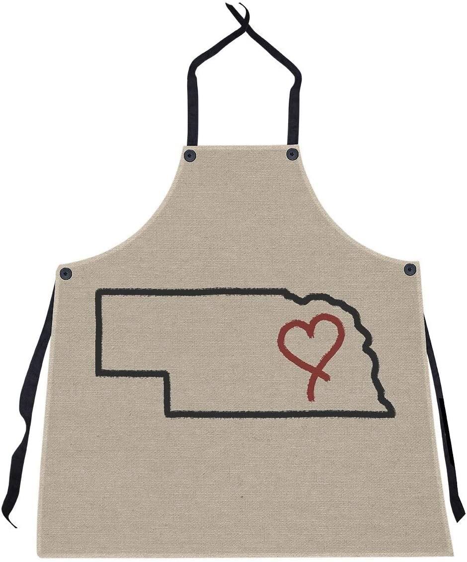 Misc Nebraska Love Apron 27 x 30 Tan