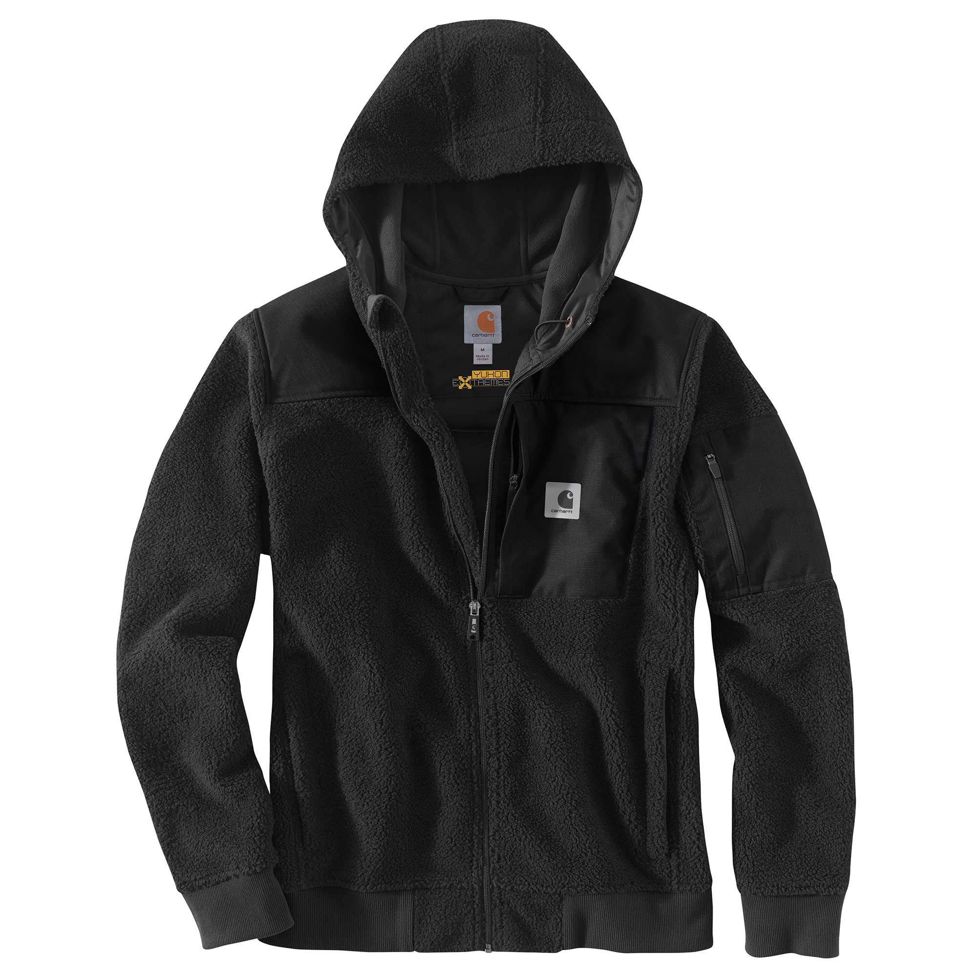 Carhartt Men's Yukon Extremes Wind Fighter Fleece Active Jacket - Black - Large