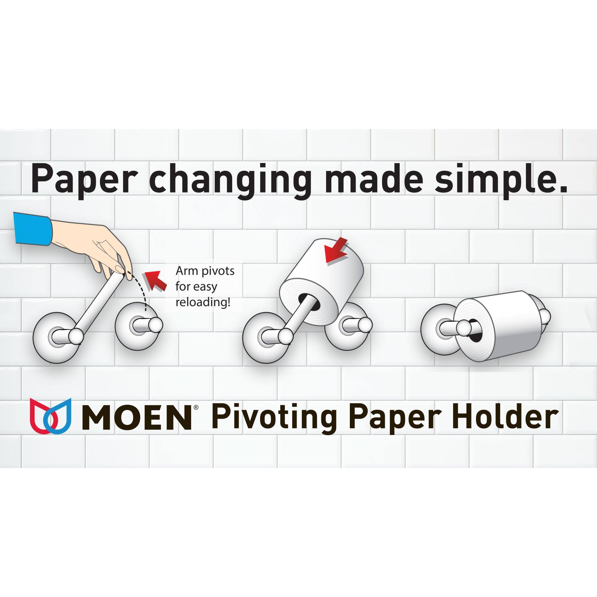 Moen YB8408NL Weymouth Pivoting Paper Holder - Polished Nickel