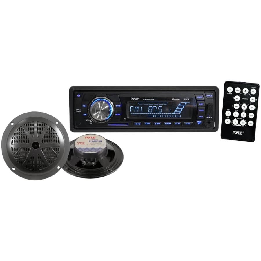 Pyle Plmrkt12bk In-Dash Marine AM/FM PLL Tuning Radio with Usb/sd/mmc
