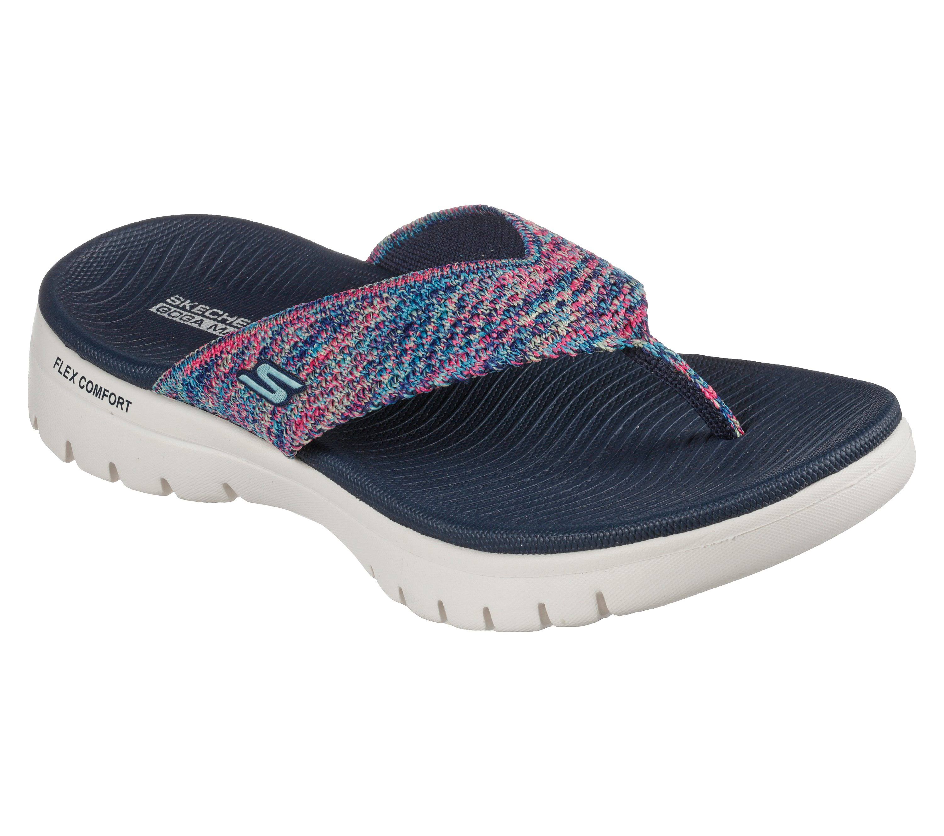 Skechers Women's On-The-Go Flex - Accent Sandals, Navy/Multi, 7.0