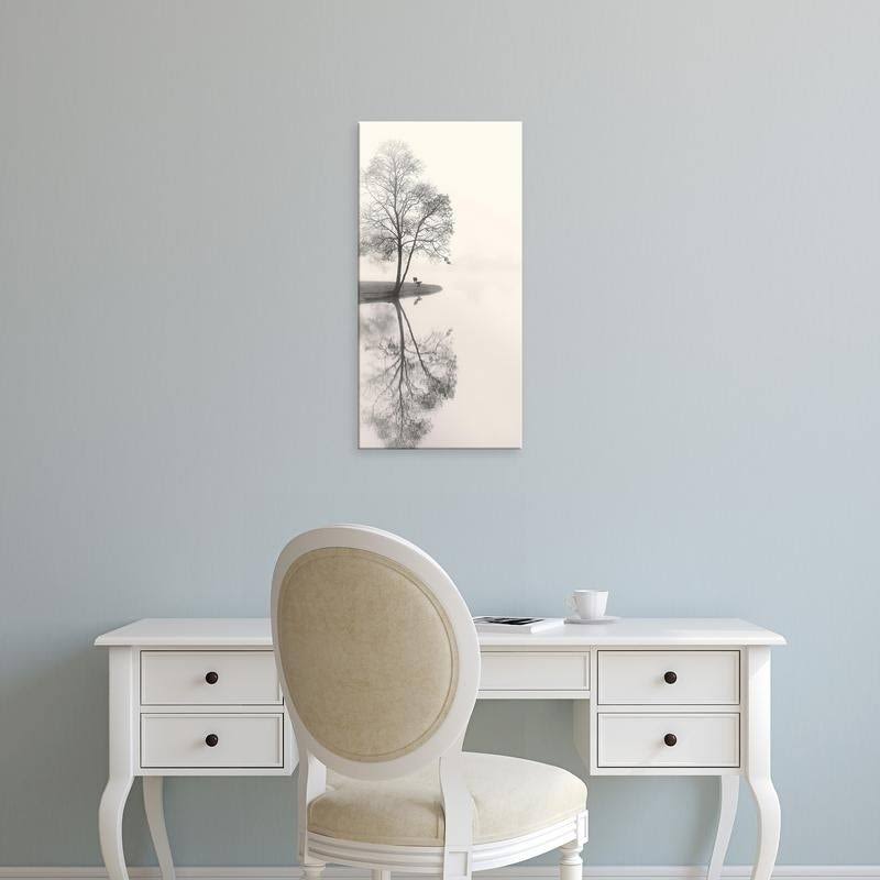 Easy Art Prints Nicholas Bell's 'Tranquil Morning' Premium Canvas Art - 28 x 14 - Classic Black Frame