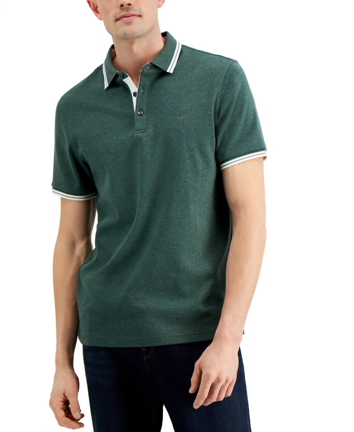 Michael Kors Men's Liquid Cotton Greenwich Polo Shirt - Army Green Heather