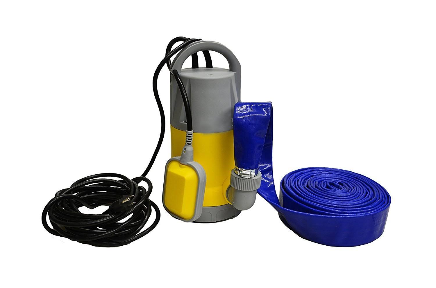 Professional EZ Travel Collection Hot Tub and Swimming Pool Drain Pump with Hose Pond/Flood Pump Up to 3,700 GPH
