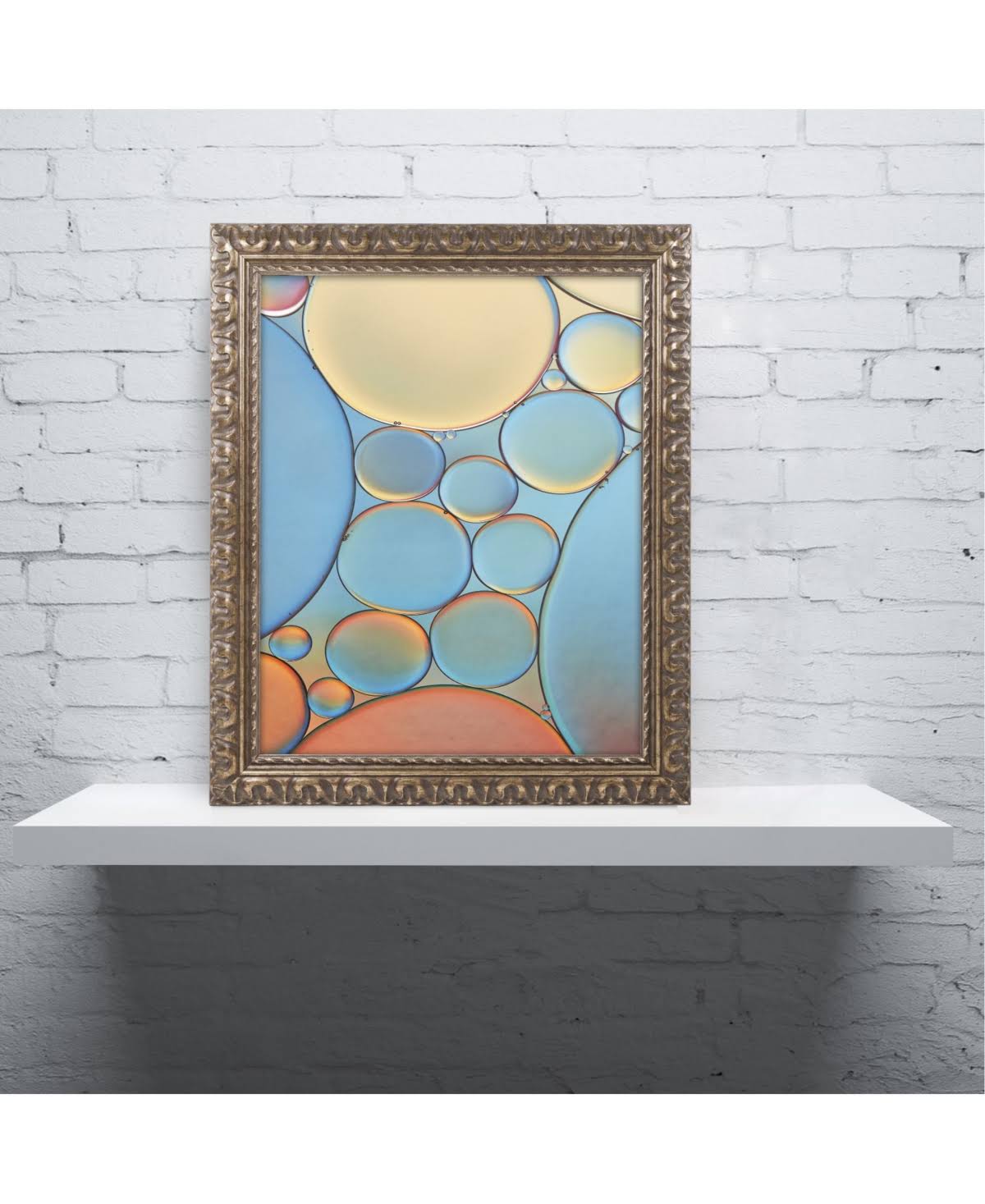Trademark Fine Art Blue and Apricot Drops by Cora Niele Gold Ornate Frame, 11 x 14x22