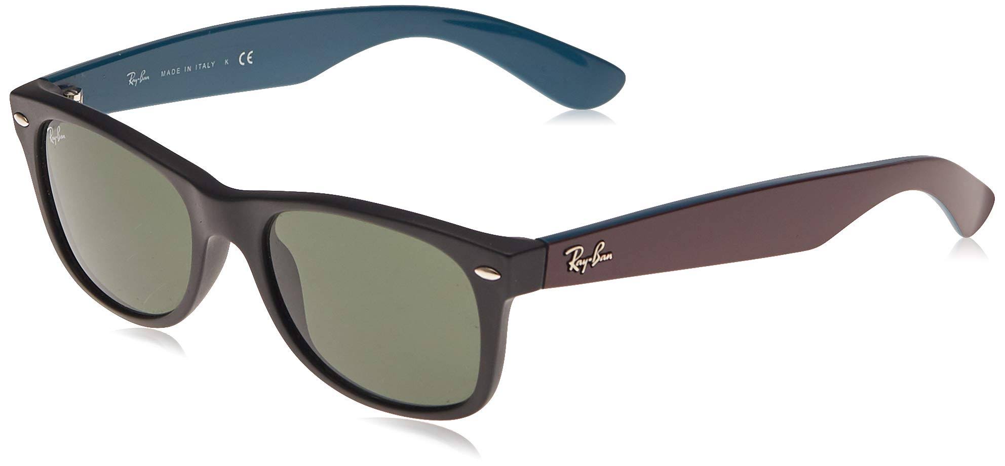 Ray-Ban Wayfarer Sunglasses- Mix Matte Black Green Frame / Green Lens