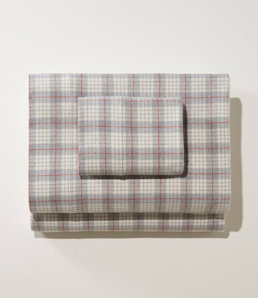 Heritage Chamois Flannel Sheet Collection, Plaid Gray Queen Size | L.L.Bean