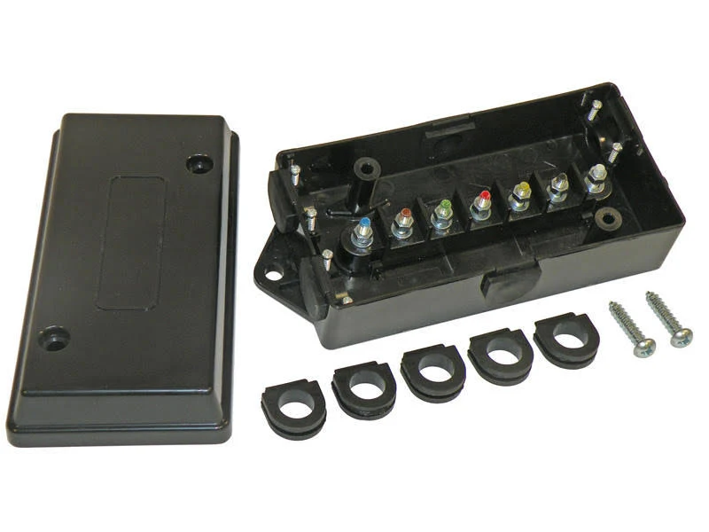 Electrical Junction Box with 7 Color Coded Terminals - 4-Pack