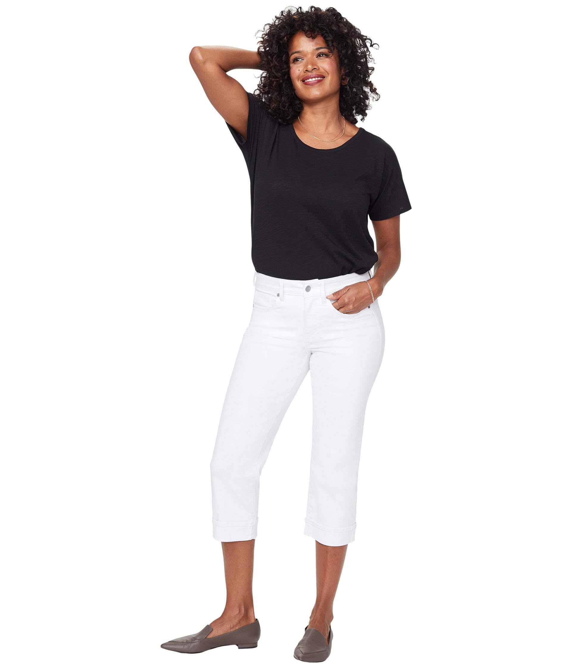 Nydj Marilyn Crop Cuff Jeans in Optic White Optic White / 14