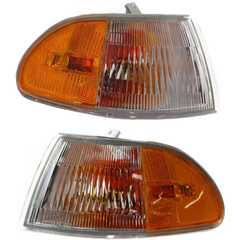 Replacement Corner Light Plastic Lens Clear u0026 Amber Lens Driver and Passenger SIDE, 1-Year Unlimited-mileage Warranty SET-18